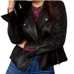 Evereve Black Faux Leather Moto Jacket